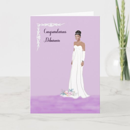 Debutante Kaart voor Black Young Lady (Voorkant)