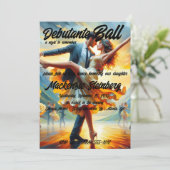 Debutantenbal Cotillion Balzaal Dansen Kaart (Staand voorkant)