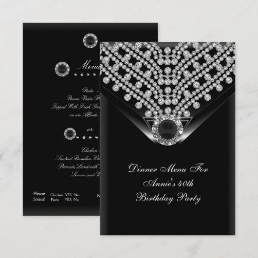 DEC MENU RSVP 1Revised Annie's Birthday Invitation Kaart (Voorkant / Achterkant)