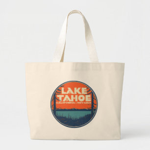 Decaal ontwerp lade van het meer van Tahoe Vintage Grote Tote Bag