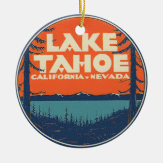 Decaal ontwerp lade van het meer van Tahoe Vintage Keramisch Ornament
