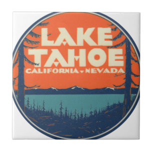 Decaal ontwerp lade van het meer van Tahoe Vintage Tegeltje
