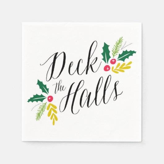 Decaan the Halls Elegant Holiday Party Napkin Servetten (Voorkant)