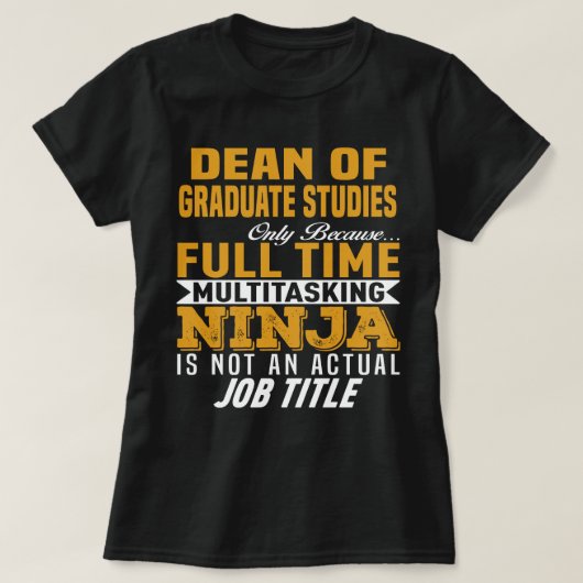Decaan van de Afstuderen studies T-shirt (Design voorkant)