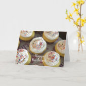 Decadante cupcakes voor je verjaardag kaart (Gele Bloem)