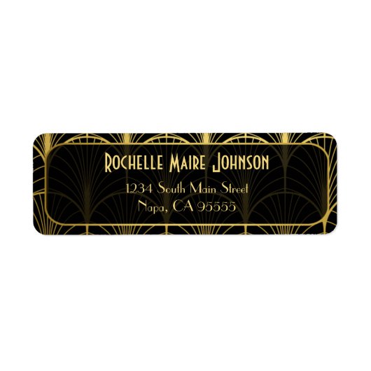 Decadence Golden Art Deco Retouradres Labels (Voorkant)