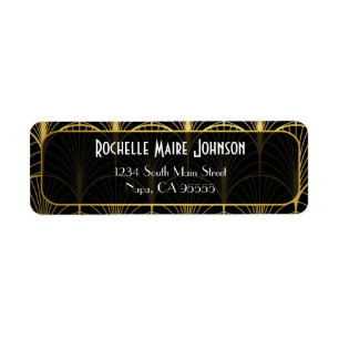 Decadence Golden Art Deco Retouradres Labels