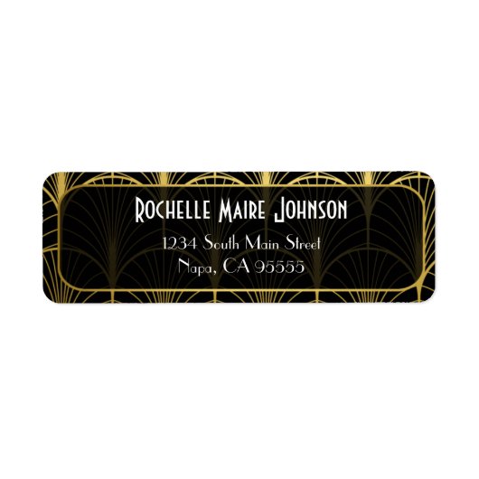 Decadence Golden Art Deco Retouradres Labels (Voorkant)