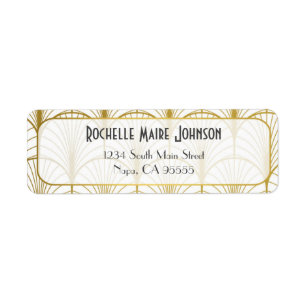 Decadence Golden Art Deco Retouradres Labels