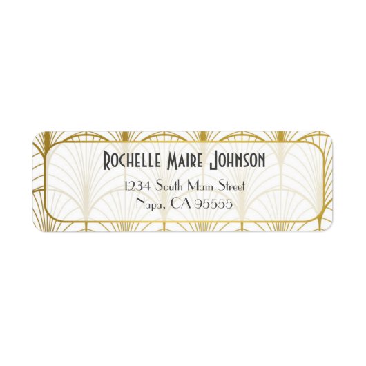 Decadence Golden Art Deco Retouradres Labels (Voorkant)