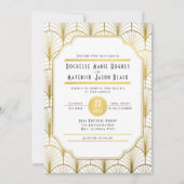 Decadence Golden Art Deco Uitnodiging (Voorkant)