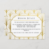 Decadence Golden Art Deco Uitnodiging Informatiekaartje (Voorkant / Achterkant)