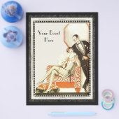 Decadent 1920s Art Deco Avant Garde Couple Custom Flyer (Enkel)