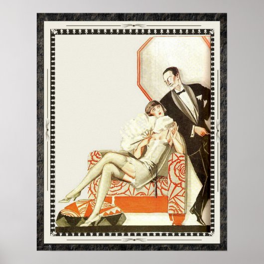 Decadent 1920s Art Deco Avant Garde Couple Poster (Voorkant)