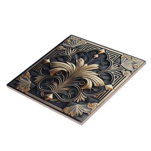 Decadent Art Deco Ceramic Tegel Set Tegeltje (Zijkant)