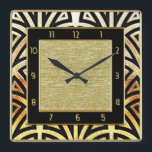 Decadent Art Deco-stijl Vierkante Klok<br><div class="desc">Er is nog een klok in mijn winkel die hier erg op lijkt, maar ik heb deze iets anders gemaakt. Dit ontwerp is erg decadent en glamoureus, dus heb ik het in een andere stijl naar mijn winkel teruggebracht. Dit ziet er mooi uit op je muur, vooral in een deco-omgeving....</div>