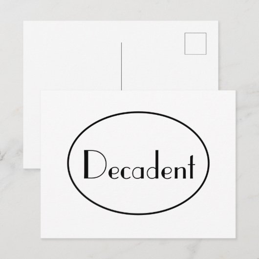 Decadent Art Deco Typografie Briefkaart (Voorkant / Achterkant)