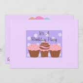 Decadent Cupcakes Birthday Party Kaart (Voorkant / Achterkant)