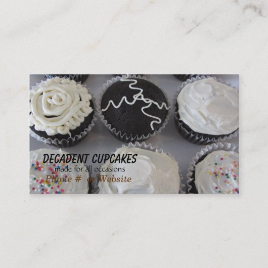 Decadent Cupcakes Visitekaartje (Voorkant)