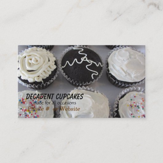 Decadent Cupcakes Visitekaartje (Voorkant)