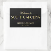 Decadent Deco elegante chic zwart welkom bruiloft Rechthoekige Sticker (Tas)