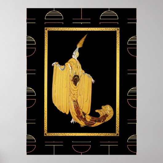 Decadent Deco Style Poster - Goud/Geel (Voorkant)