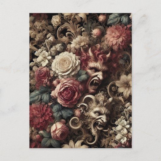 Decadent Devilry - Gotische Barok Feestdagenkaart (Voorkant)