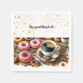 Decadent Donuts en Koffie Sociaal Papier Servetten (Voorkant)