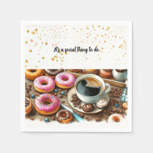 Decadent Donuts en Koffie Sociaal Papier Servetten