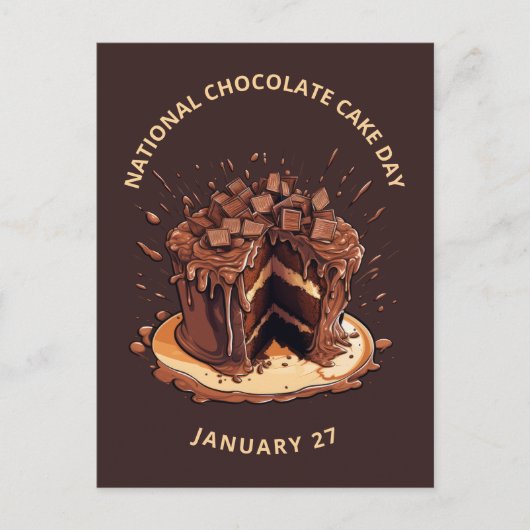 Decadent Nationale Chocolade Cake Dag Briefkaart (Voorkant)