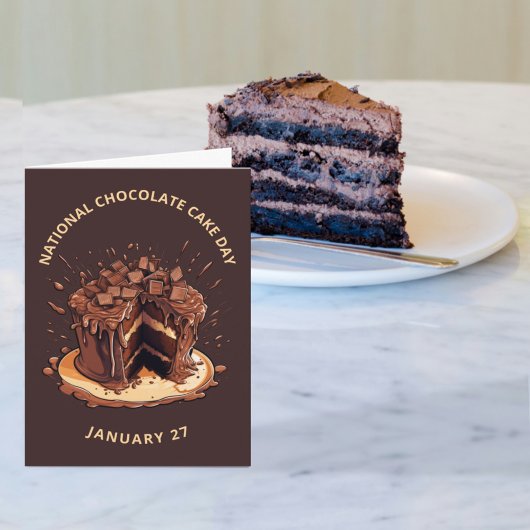 Decadent Nationale Chocolade Cake Dag Notitiekaartje