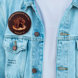 Decadent Nationale Chocolade Cake Dag Ronde Button 5,7 Cm