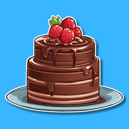 Decadent Raspberry Fudge Cake Waterdicht Sticker