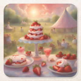 Decadent strawberry shortcake party supplies kartonnen onderzetters