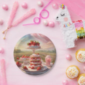 Decadent Strawberry Shortcake picknickfeest Papieren Bordje (Feest)