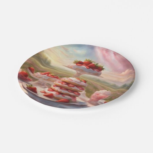 Decadent Strawberry Shortcake picknickfeest Papieren Bordje (Gekanteld)