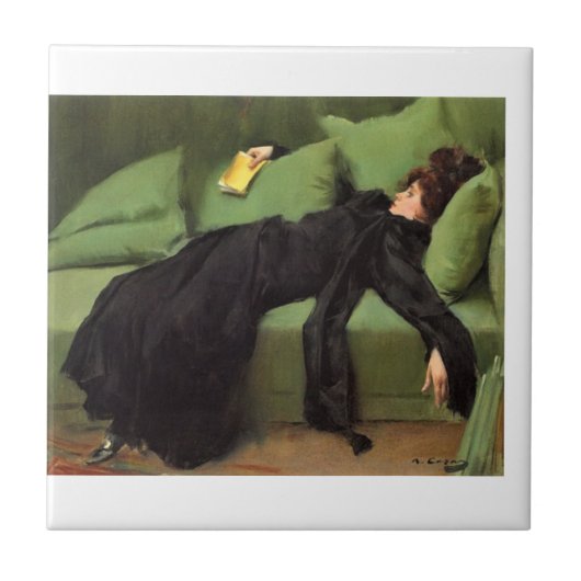 Decadent Young Woman after the Dance Tegeltje (Voorkant)