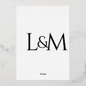 Decadente boog goud verijdelde bruiloft uitnodigin folie uitnodiging (Achterkant)