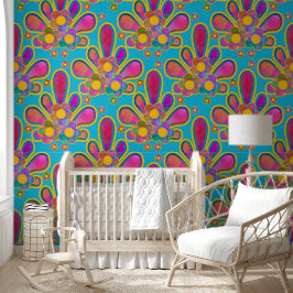 Decadente Gegildeerde Retro Waterverf Ploomf in de Behang