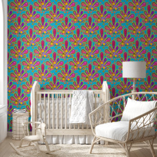 Decadente Gegildeerde Retro Waterverf Ploomf in de Behang
