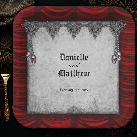  decadentie oud perkament gotische bruiloft papieren bordje