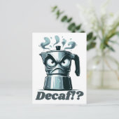 Decaf!? Boze Moka Espresso koffiepot Briefkaart (Staand voorkant)
