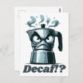 Decaf!? Boze Moka Espresso koffiepot Briefkaart (Voorkant / Achterkant)