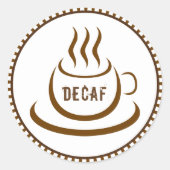 Decaf Coffee Ronde Sticker (Voorkant)