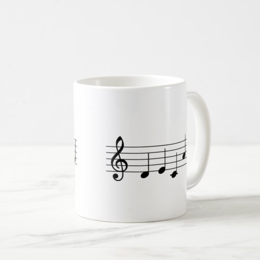 Decaf "DECAF" Music Note Coffee Mok Piano Teacher (Voorkant rechts)