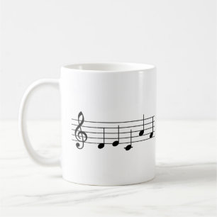 Decaf "DECAF" Music Note Coffee Mok Piano Teacher