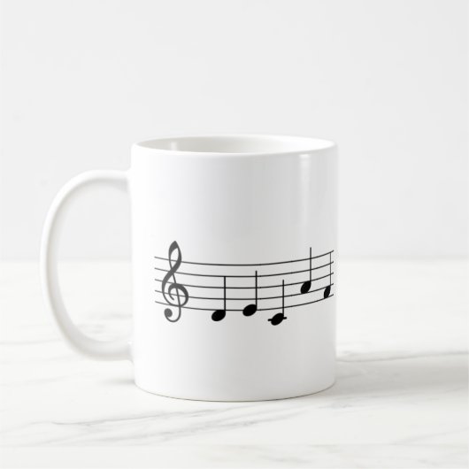Decaf "DECAF" Music Note Coffee Mok Piano Teacher (Links)