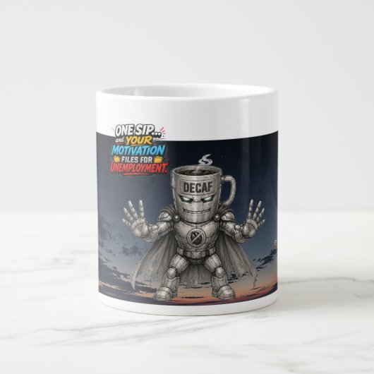 Decaf Destroyer – De Energie Dief Grote Koffiekop (Voorkant)