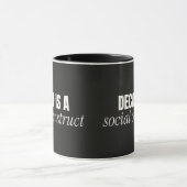 Decaf is een sociaal construct zwarte combo mok (Midden)