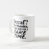 Decaf is nep koffie mok (Voorkant links)